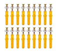 18 Sets M10x50 mm Wall Plugs And Screws With Washer,Masonry Brick Wall Plugs,Sturdy And Durable,Heavy Duty Concrete Screws Zinc Plated for TV Bracket Fence Shelves Gypsum Board