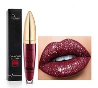 18 Color Diamond Shiny Long Lasting Lipstick,3D Shining Stars Pearlescent Lip Gloss,Shimmer Metallic texture Liquid,Diamond Shiny Long Lasting Lip gloss, Waterproof Long Lasting Not Stick Cup (04)