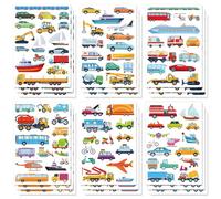 18 Sheet/279pcs Cars & Trucks Theme Stickers, Engineering Vehicle Stickers Kids Transportation Tractor & Construction Truck Decor for Toddler Boys & Girls