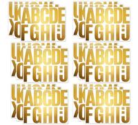 18 Sheets Capital Letter Stickers, 4in Waterproof Alphabet Sticker Self Adhesive Letters Stickers Scrapbook Letters Vinyl Alphabet Stickers for Outdoor Indoor Decoration Birthday (Gold)