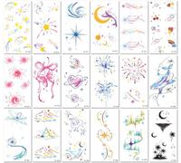 18 Sheets Cartoon Temporary Tattoo Stickers Waterproof Cute Butterfly Realistic Collarbone/Arm Temporary Stickers For Kids