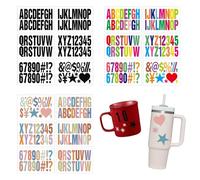 18 Sheets Colorful Vinyl Alphabet Number Stickers Self Adhesive Letter Stickers Waterproof Symbol Sticker for Sticking Computer Mug Mailboxes Gift Boxes