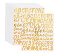 18 Sheets Gold Letter Stickers,1 Inch Self-Adhesive Alphabet & Number Decals Waterproof Glitter Letters for Graduation Cap, Scrapbook, Mailbox, Bottles, Crafts, Home & School Decor (Gold)