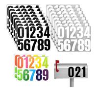 18 Sheets Number Stickers, 4 Inch Vinyl Stickers On Numbers, Self Adhesive Door Numbers Sticker, 0-9 Waterproof House Number Sticker for Mailbox Window Classroom Residence Car(Black Colourful White)