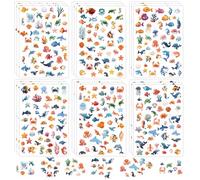 18 Sheets Sea Animal Stickers, Cute Ocean Creature Stickers Life Under The Sea Shape Marine Animal Stickers for Class Rewards Teacher Kids Boys Girls Fish Turtle Shark Dolphin Scrapbook