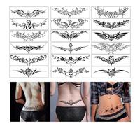 18 Sheets Sexy Temporary Tattoos Stickers, Waterproof Fake Tattoos, Creative Temporary Tattoos, 3D Realistic Lasting Tattoo Stickers, with Flowers, Butterflies, Scorpions and Spider Elements