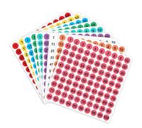 18 Sheets Small Self Adhesive Number Stickers, 1 to 100 Sticky Round Number Labels for Sorting, Organizing, Storage Boxes, Lockers, Office&School Supplies,10 mm