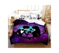 (18, Single) Nightmare on Christmas Eve Bedding Set Valentine's Day 3 Piece Pillowcase Comforter Set