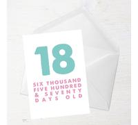 18 Six Thousand Five Hundred and Seventy Days Old Greetings Card - Large Card
