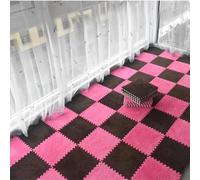18 Sq Ft Interlocking Foam Floor Mats Dark Brown & Rose Red Puzzle Area Rugs for Home Decor Plush Climbing Mats Gym Flooring Kids Playroom Soft Foam Tiles