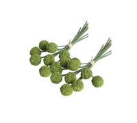 18 Stems Fake Flowers Billy Balls,10“ Artificial Billy Button Bouquet Flower Bouquet,Permanent Flower Craspedia for DIY Crafts Wreath, Table Wedding Party Centerpieces Decor,Holiday Store (Green)