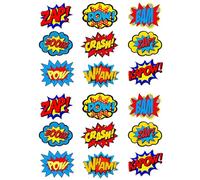 18 Superhero Fight Words Cupcake Toppers (NOT PRE Cut)