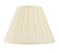 Large 18” (inch) Tapered Drum Lamp Shade - Cream Box Pleated Fabric Cover - Traditional Classic Clean Boutique Design - Table/Floor Lamp Lights Bases Bulb Cover - Shade Reducer Supplied