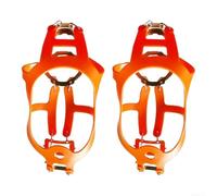 18-Teeth Crampons Anti-Slip Shoe Covers, Stainless Steel Ice Cleats with | Stainless Steel Teeth, Elastic Rubber Fit, Ice Fishing Hiking Camping, Foldable Portable, 2 Pack