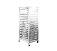 18-Tier Bun Pan Bakery Rack with Wheels,Aluminum Alloy Adjustable Sheet Pan Holder,Commercial Kitchen Storage Cart for Baking Trays Pans