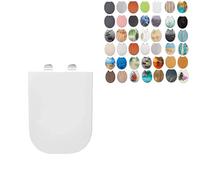18" Universal MDF WC Toilet Seat - Easy Fit with Strong Zinc Alloy Hinges, Smooth Wipe Surface - Fits All Water Closets (White UF Heavy Duty Soft Close)