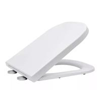 18" Universal MDF WC Toilet Seat - Easy Fit with Strong Zinc Alloy Hinges, Smooth Wipe Surface - Fits All Water Closets (White UF Heavy Duty Soft Close)