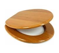 18" Universal MDF WC Toilet Seat - Easy Fit with Strong Zinc Alloy Hinges, Smooth Wipe Surface - Fits All Water Closets (Antique)