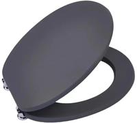 18" Universal MDF WC Toilet Seat - Easy Fit with Strong Zinc Alloy Hinges, Smooth Wipe Surface - Fits All Water Closets (White)