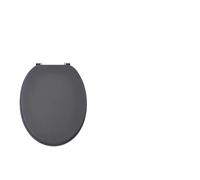 18" Universal MDF WC Toilet Seat - Easy Fit with Strong Zinc Alloy Hinges, Smooth Wipe Surface - Fits All Water Closets (Grey Wooden)