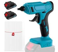 18 V Battery Hot Glue Gun, 100 W Wireless Hot Glue Gun with 2X 3000mAh Battery and 10x Glue Sticks, for DIY, Repairs, Crafts, Hot Glue Gun Battery Compatible with Makita 18 V Battery (2 x Batteries)