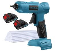 18 V Battery Hot Glue Gun, 100 W Wireless Hot Glue Gun with 2X 3000mAh, for DIY, Repairs, Crafts, Hot Glue Gun Battery Compatible with Makita 18 V Battery (2 x Batteries)