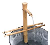 18" Water Fountain Kit - Adjustable, Split-Resistant Natural Bamboo, Includes Pump for Indoor/Outdoor Use