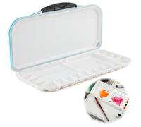 18-Well Leakproof Watercolor Palette, Blue Folding Peel-Off Palette with Two Additional Spacious Mixing Areas Airtight Watercolor Palettes With Lid for Watercolor, Gouache, Acrylic Paint