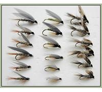 18 Wet Fishing Flies - March Brown, Hares Ear and Greenwell (All Mixed)