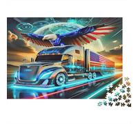 18 Wheeler Jigsaw Puzzle 1000 Pieces Recycled Bald Eagle Puzzles for Kids Parent Child Game Props Developing Children‘s Intelligence Educational 52x38cm/1000pcs