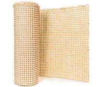 18" Width Rattan Cane Webbing Roll Hexagon Weave Rattan Fabric Furniture Woven Rattan Sheets for Crafts Cane Weave Rattan Material Natural Chair Caning Supplies Wicker for Chairs (2 Feet)