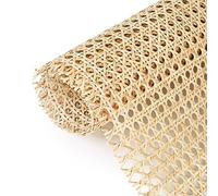 18" Width x 3.3 Feet Cane Rattan Webbing Roll for Caning Projects, Cane Webbing Sheet, Natural Pre-Woven Open Mesh Cane for Furniture Chair Cabinet Ceiling Bed Door