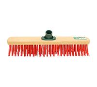 18” WOODEN STIFF RED BRISTLE SYNTHETIC BRUSH HEAD VARNISH BROOM FLOOR CLEANING
