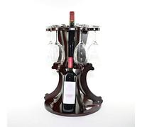 18" Wooden Wine Bottle and Glass Holder Display Stand Wine Organizer Storage Home Decor Rack 7 Bottle 6 Glasses New Home Gifts Bar Decorations