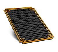 18" x 12" Premium Cocktail Bar Mat with Gold Border - Durable Stylish Spill Mat for Kitchen, Home, and Mobile Bars, Mixologists, and Cocktail Enthusiasts.