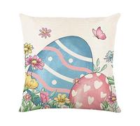 18 x 18 Easter Pillow Covers, Easter Cushion Covers 18 x 18, Soft Spring Bunny and Eggs Holiday Cushion Case - Couch Pillowcase Pillow Decor, Holiday Happy Home Decoration, Couch Sofa
