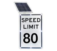 18"x 24" Solar Speed Flash Limit Sign, Slow Down Sign, Traffic Signs,18 x 24 Inches Engineer Grade Reflective Sheeting, Rust Free Aluminum, Weather Resistant, Waterproof, Durable Ink, Easy to Mount (S