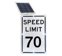 18"x 24" Solar Speed Flash Limit Sign, Slow Down Sign, Traffic Signs,18 x 24 Inches Engineer Grade Reflective Sheeting, Rust Free Aluminum, Weather Resistant, Waterproof, Durable Ink, Easy to Mount (S