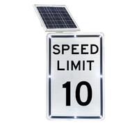 18"x 24" Solar Speed Flash Limit Sign, Slow Down Sign, Traffic Signs,18 x 24 Inches Engineer Grade Reflective Sheeting, Rust Free Aluminum, Weather Resistant, Waterproof, Durable Ink, Easy to Mount (S