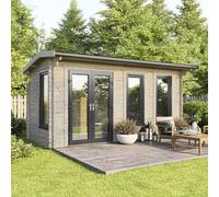 Power 18x8 Apex Log Cabin, Doors to the Left - 44mm Logs