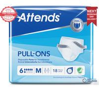 18 x Attends Pull Ons 6 - Medium|Adult Nappies Pull On Pants| 1 Pack f 18