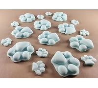 18 x Edible 3D 40mm Dog Paws, icing toppers, cake cupcakes decorations T036 (Baby Blue)