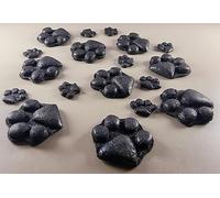 18 x Edible 3D 40mm Dog Paws, icing toppers, cake cupcakes decorations T036 (Black Shimmer)