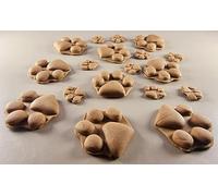 18 x Edible 3D 40mm Dog Paws, icing toppers, cake cupcakes decorations T036 (Brown)