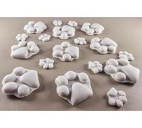 18 x Edible 3D 40mm Dog Paws, icing toppers, cake cupcakes decorations T036 (Grey Silver)