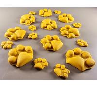 18 x Edible 3D 40mm Dog Paws, icing toppers, cake cupcakes decorations T036 (Honey Gold)