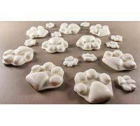 18 x Edible 3D 40mm Dog Paws, icing toppers, cake cupcakes decorations T036 (Ice White)