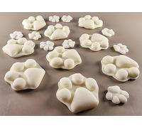 18 x Edible 3D 40mm Dog Paws, icing toppers, cake cupcakes decorations T036 (Ivory)
