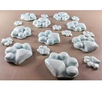 18 x Edible 3D 40mm Dog Paws, icing toppers, cake cupcakes decorations T036 (Pearl Baby Blue)
