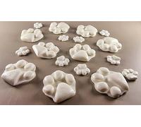 18 x Edible 3D 40mm Dog Paws, icing toppers, cake cupcakes decorations T036 (Pearl White)